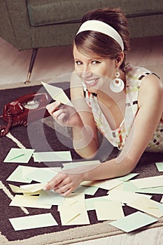 Beautiful woman with love letter