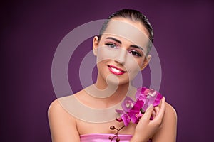 The beautiful woman in make up concept