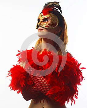 Beautiful woman with mask