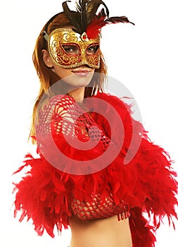 Beautiful woman with mask