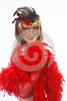 Beautiful woman with mask