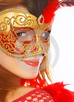Beautiful woman with mask