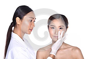 Beautiful Woman with Medical healthy beauty Injection Treatment