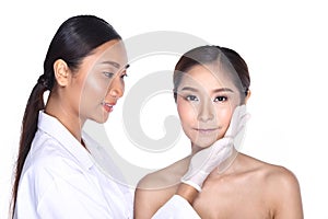 Beautiful Woman with Medical healthy beauty Injection Treatment