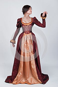 Beautiful woman in medieval dress