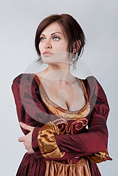 Beautiful woman in medieval dress