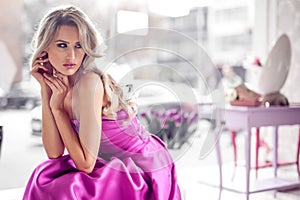 Beautiful woman in modern home