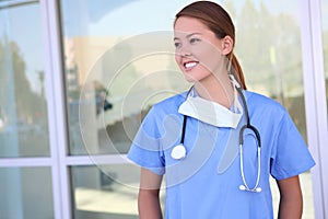 Beautiful Woman Nurse at Hospital