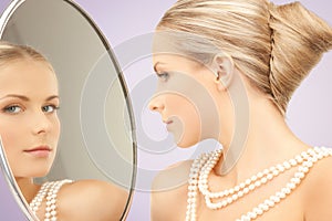 Bella donna perla collana un Specchio 