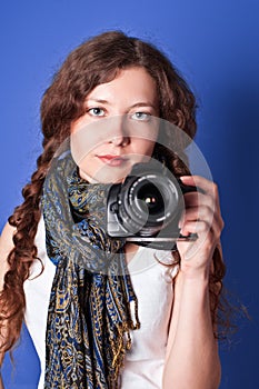 Beautiful woman-photographer