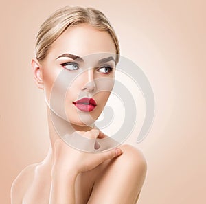 Beautiful woman portrait. Beauty Spa woman with perfect fresh skin