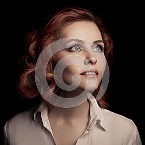 Beautiful Woman Portrait. Long Brown Hair