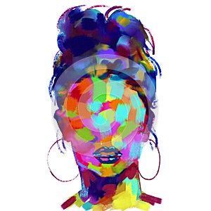 Beautiful Woman portrait watercolor pop style.