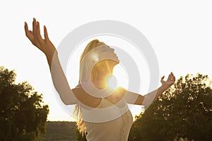 Beautiful Woman Practicing Yoga