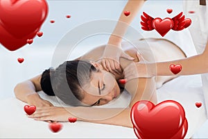 Beautiful woman receiving spa massage