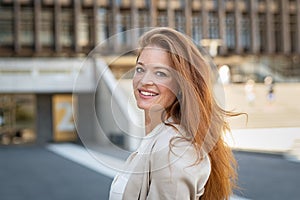 Beautiful woman with red hair