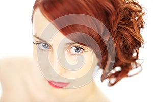 Beautiful woman with red hair