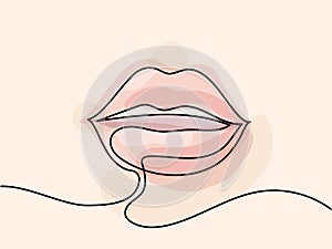 Beautiful Woman s lips logo