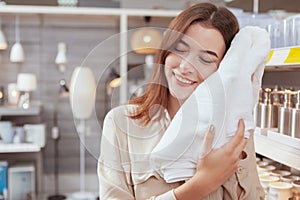 Beautiful woman shopping at homeware department store