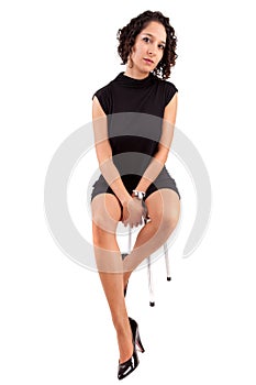 Beautiful woman sitting on a chair