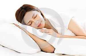 Beautiful woman sleeping in the bed