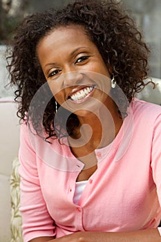 Beautiful woman smiling.