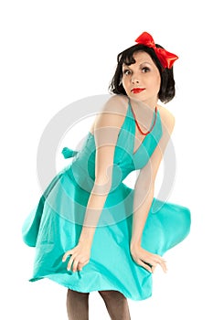 Beautiful woman in snowwhite costume photo