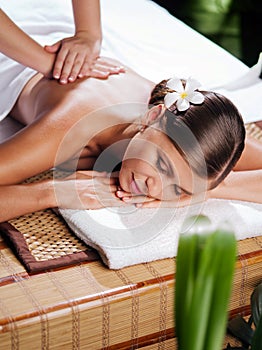 beautiful woman in spa environment.