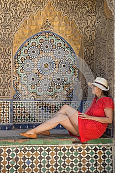 Beautiful woman in the streets Tangier Morocco