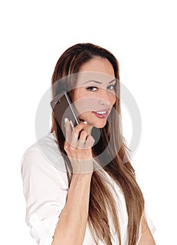 Beautiful woman talking on her cell phone