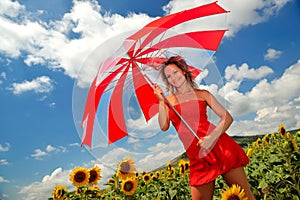 Beautiful woman with umbrella