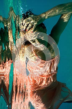 Beautiful woman underwater