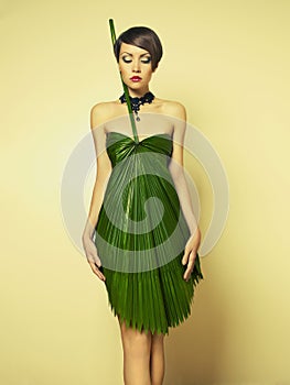 Beautiful woman in unusual dress photo