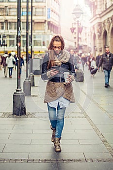 Beautiful woman using tablet computer