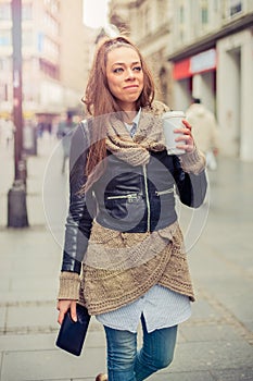 Beautiful woman using tablet computer