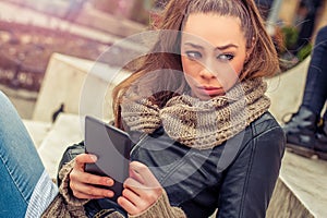 Beautiful woman using tablet computer