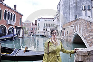 Beautiful woman in Venice