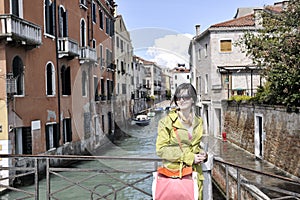 Beautiful woman in Venice