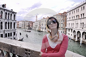 Beautiful woman in Venice