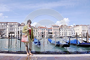 Beautiful woman in Venice