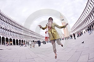 Beautiful woman in Venice