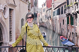 Beautiful woman in Venice