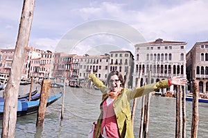 Beautiful woman in Venice