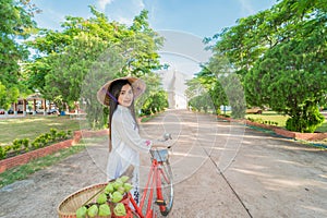 Beautiful woman with Vietnam culture tranditional dress