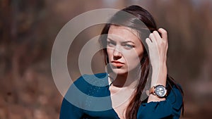 Beautiful woman with watch