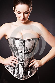 Beautiful woman wearing corset