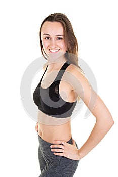 Beautiful woman wears sport clothes prepares for trainning Fitness sport active lifestyle concept