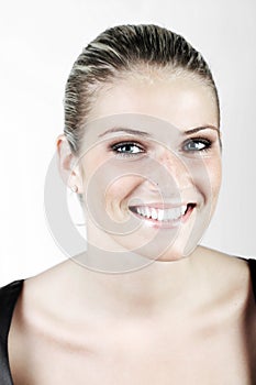 Beautiful woman with a wide beaming smile