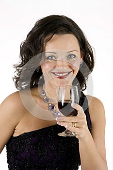 Beautiful Woman with Wine Glass