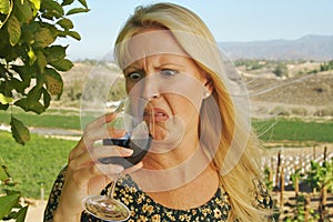 Beautiful Woman Wine Tasting
